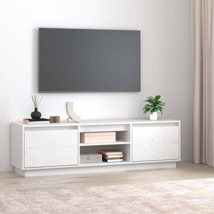 VidaXL -Tv-meubel-140x35x40-cm-massief-grenenhout-wit