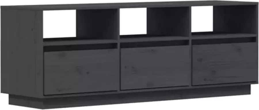 VidaXL -Tv-meubel-140x37x50-cm-massief-grenenhout-grijs - Foto 4