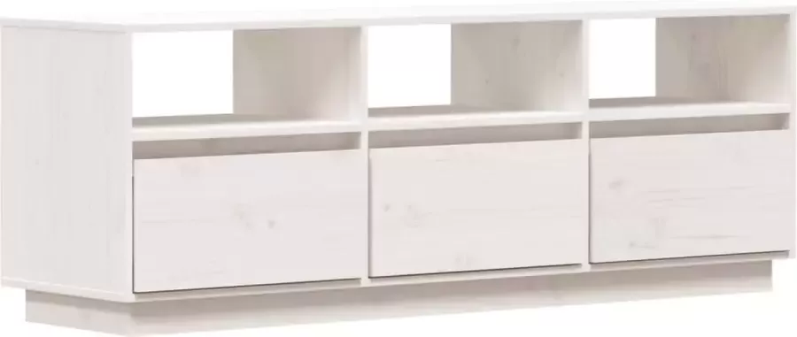 VidaXL -Tv-meubel-140x37x50-cm-massief-grenenhout-wit - Foto 2