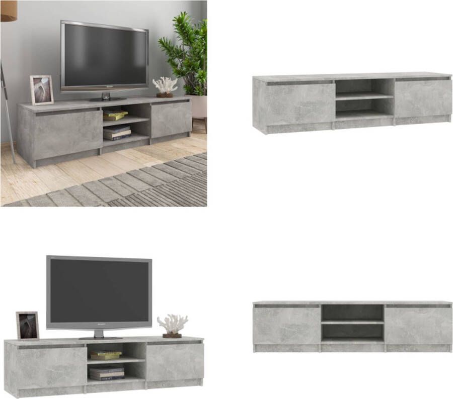 vidaXL Tv-meubel 140x40x35-5 cm bewerkt hout betongrijs Tv-meubel Tv-meubels Tv-meubelen Tv-meubilair