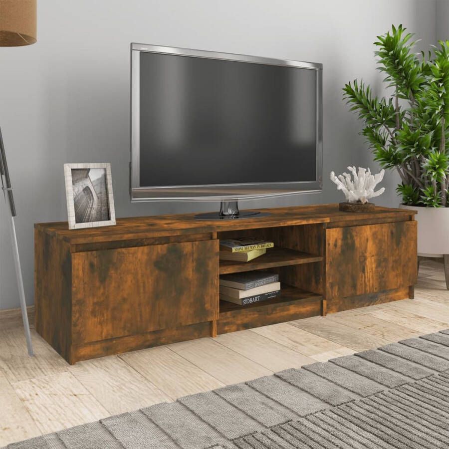 VidaXL -Tv-meubel-140x40x35 5-cm-bewerkt-hout-gerookt-eikenkleurig