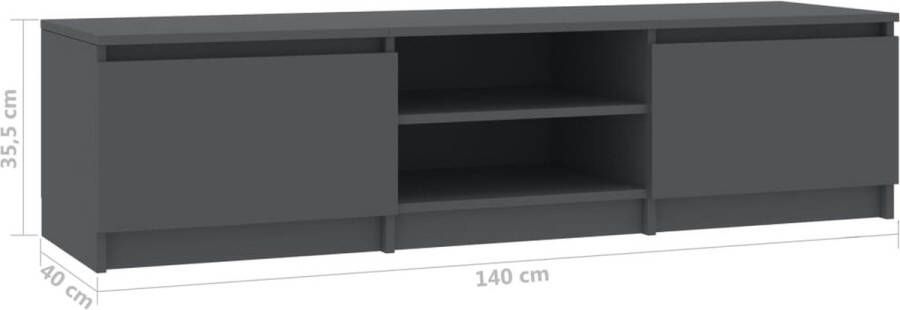 VidaXL -Tv-meubel-140x40x35 5-cm-bewerkt-hout-grijs - Foto 3