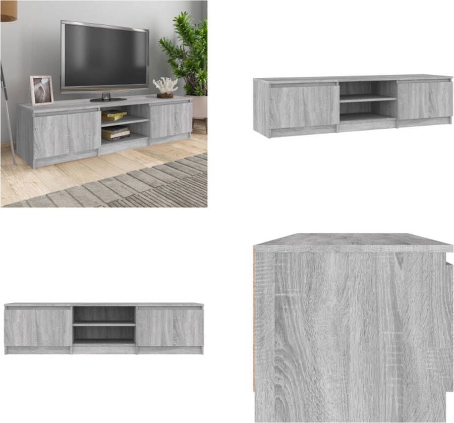 vidaXL Tv-meubel 140x40x35-5 cm bewerkt hout grijs sonoma eikenkleurig Tv-kast Tv-kasten Tv-meubel Hifi-meubel