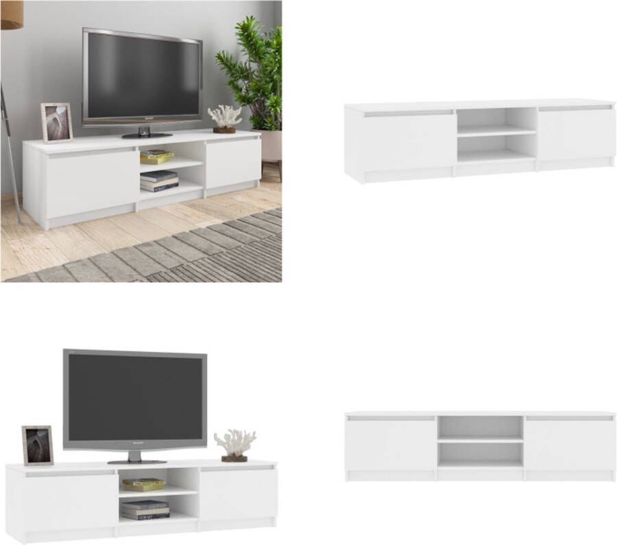 VidaXL Tv-meubel 140x40x35 5 cm bewerkt hout wit Tv-meubel Tv-meubels Tv-meubelen Tv-meubilair