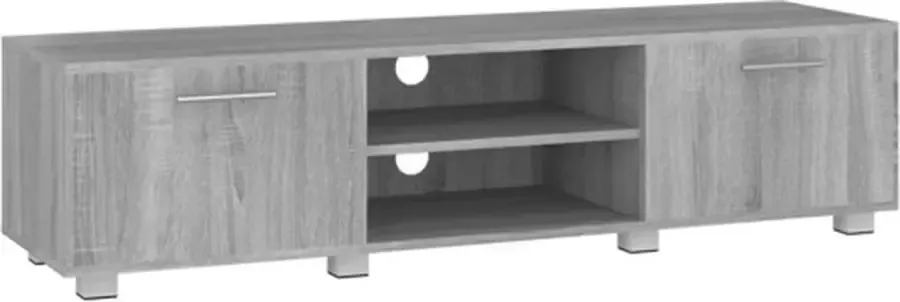 VidaXL Tv-meubel 140x40x35 cm bewerkt hout grijs sonoma eikenkleurig - Foto 2