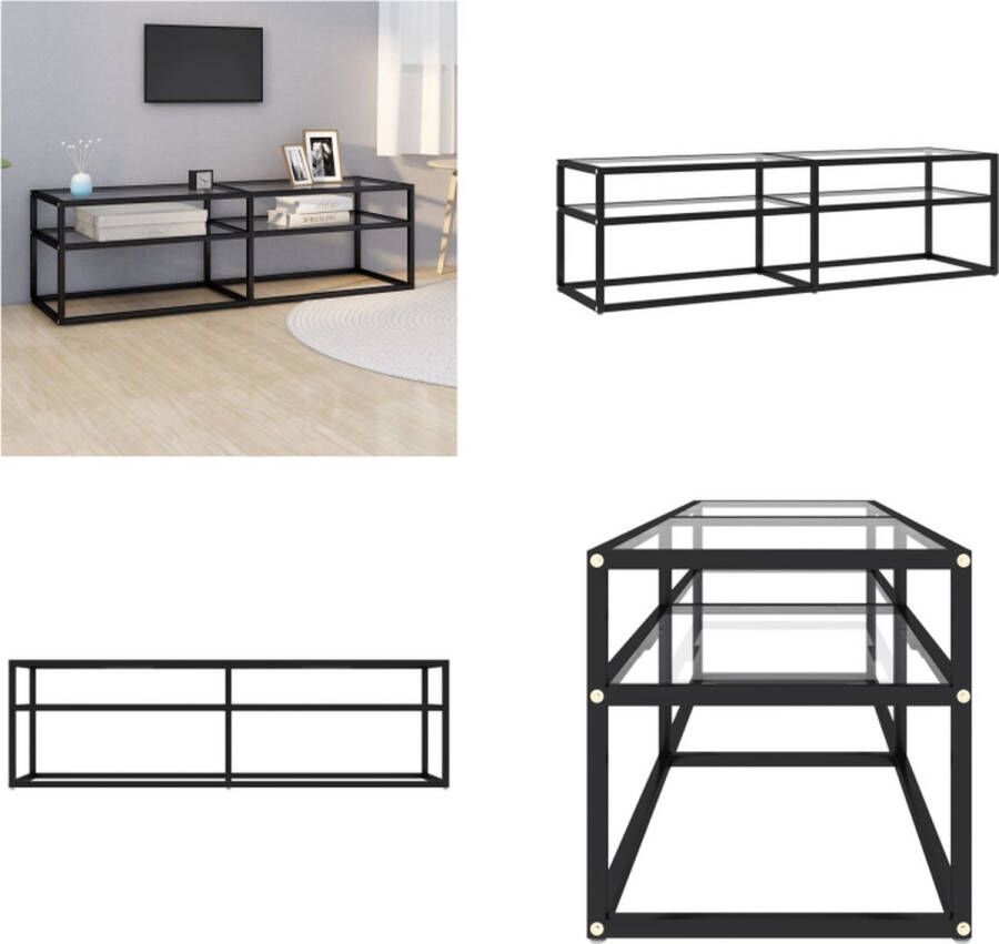 VidaXL Tv-meubel 140x40x40-5 cm gehard glas transparant Tv-meubel Tv-meubelen Tv Kast Opbergkast