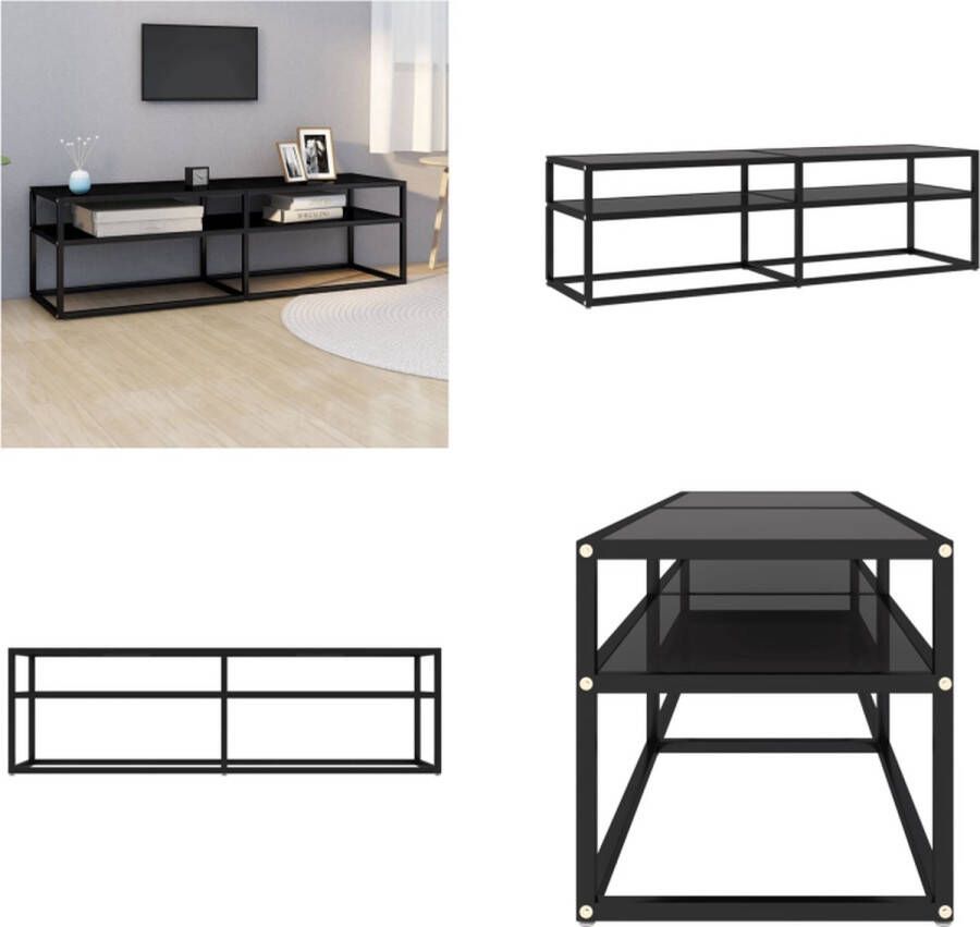 VidaXL Tv-meubel 140x40x40-5 cm gehard glas zwart Tv-meubel Tv-meubelen Tv Kast Opbergkast