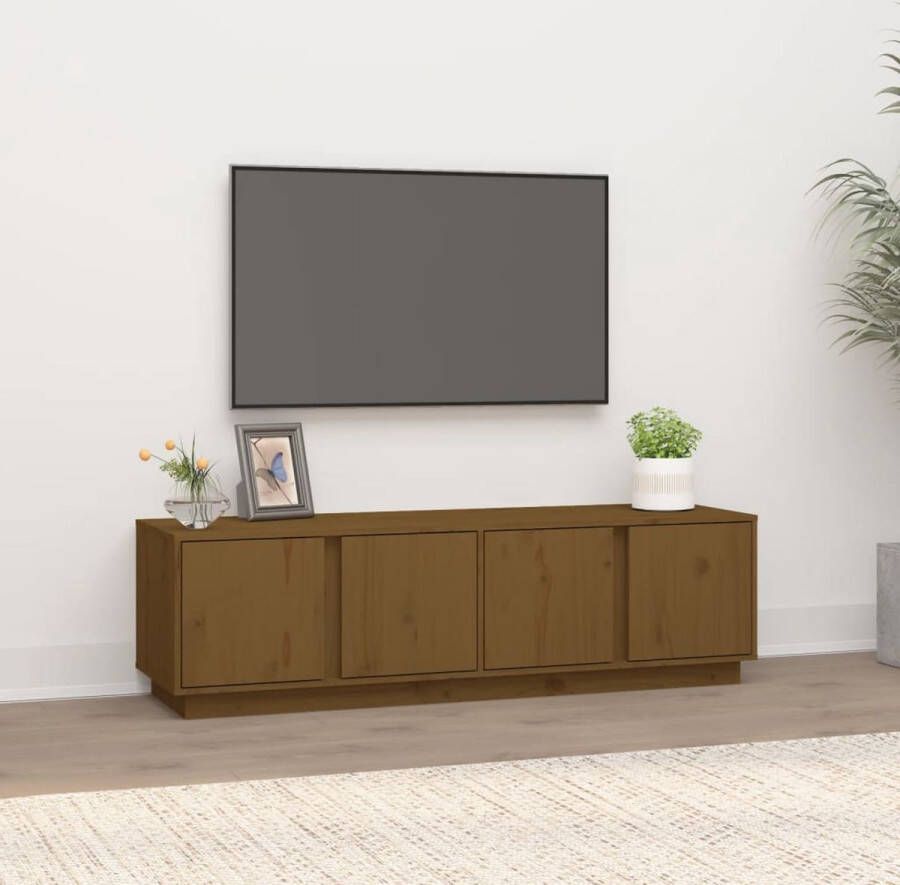 VidaXL -Tv-meubel-140x40x40-cm-massief-grenenhout-honingbruin