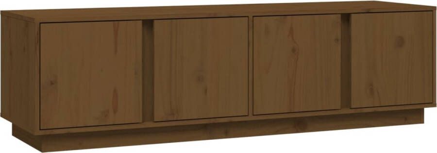 VidaXL -Tv-meubel-140x40x40-cm-massief-grenenhout-honingbruin - Foto 3