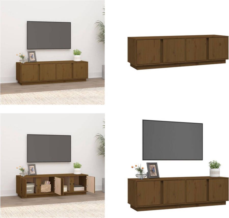 VidaXL Tv-meubel 140x40x40 cm massief grenenhout honingbruin Tv Kast Tv Kasten Tv Meubel Tv Meubels