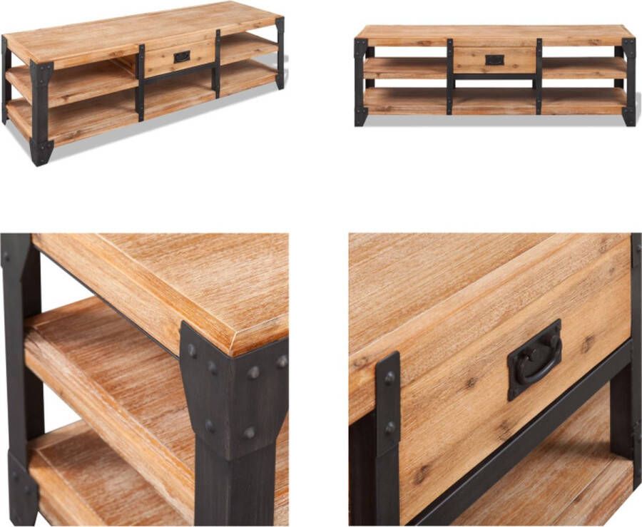 VidaXL Tv-meubel 140x40x45 cm massief acaciahout Tv-meubel Tv-meubels Tv-meubelen Tv-meubilair