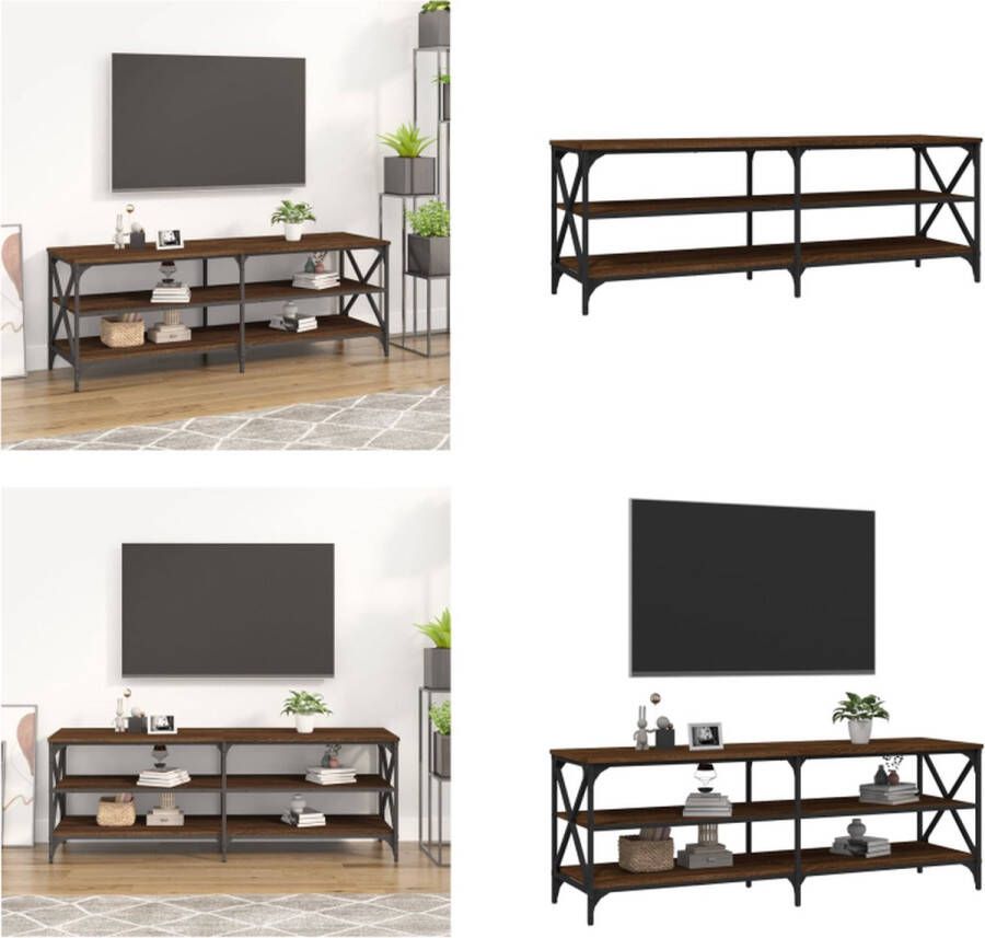 VidaXL Tv-meubel 140x40x50 cm bewerkt hout bruineikenkleurig Tv-kast Tv-kasten Tv-meubel Hifi-meubel