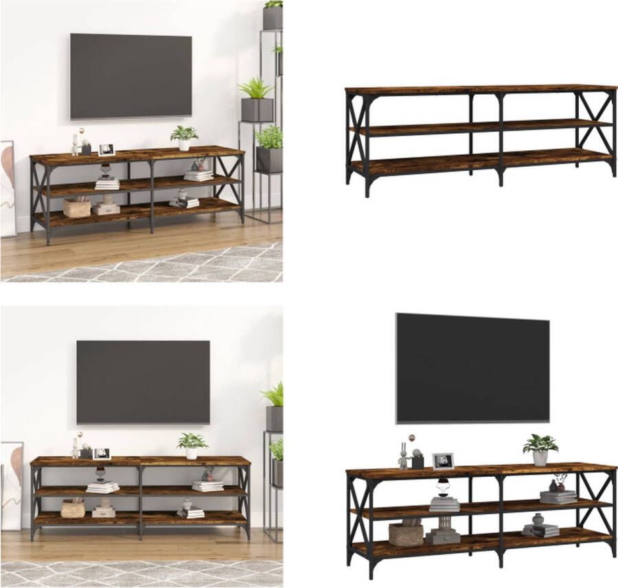 VidaXL Tv-meubel 140x40x50 cm bewerkt hout gerookt eikenkleurig Tv-kast Tv-kasten Tv-meubel Hifi-meubel