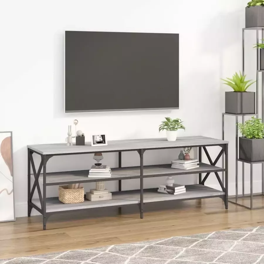 VidaXL -Tv-meubel-140x40x50-cm-bewerkt-hout-grijs-sonoma-eikenkleurig - Foto 3