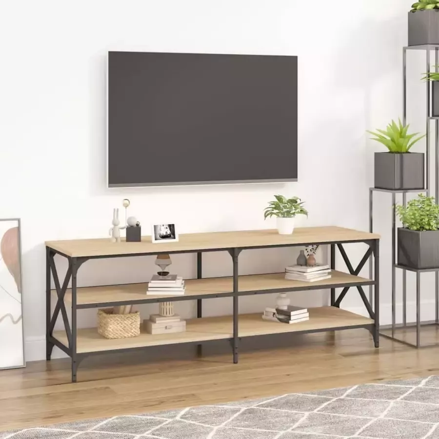 VidaXL -Tv-meubel-140x40x50-cm-bewerkt-hout-sonoma-eikenkleurig - Foto 3
