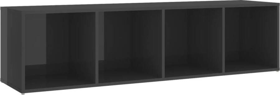 VidaXL -Tv-meubel-142 5x35x36 5-cm-bewerkt-hout-hoogglans-grijs - Foto 4