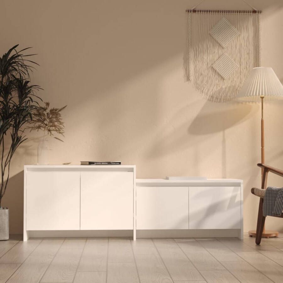 VidaXL -Tv-meubel-146 5x35x50-cm-bewerkt-hout-wit