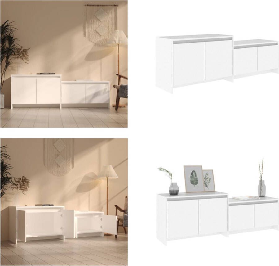VidaXL Tv-meubel 146-5x35x50 cm spaanplaat wit Tv-kast Tv-kasten Tv-standaard Wandtafel