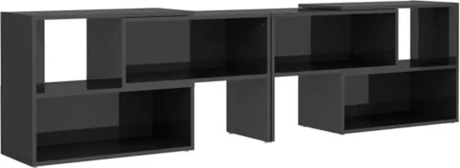 VidaXL -Tv-meubel-149x30x52-cm-bewerkt-hout-hoogglans-grijs - Foto 4