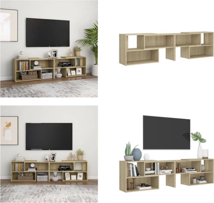 vidaXL Tv-meubel 149x30x52 cm spaanplaat sonoma eikenkleurig Tv-meubel Tv-meubels Tv-kast Tv-kasten