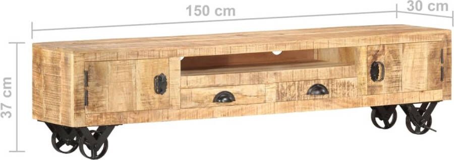 VidaXL -Tv-meubel-150x30x37-cm-massief-mangohout - Foto 2