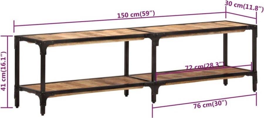 VidaXL -Tv-meubel-150x30x41-cm-massief-mangohout - Foto 2