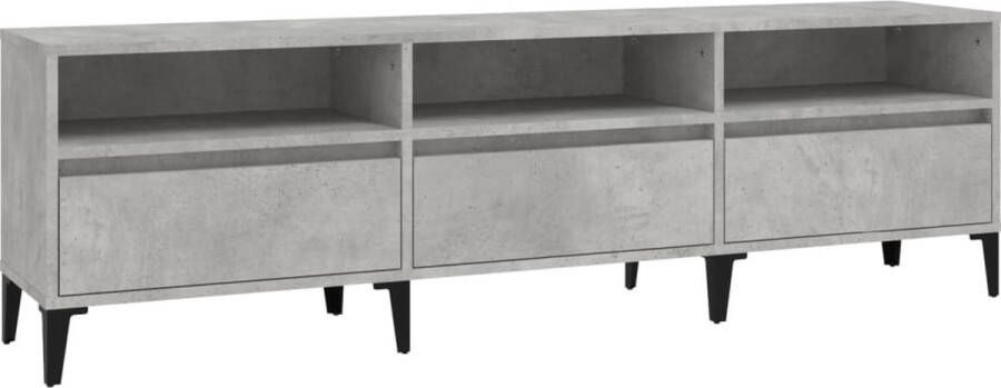 VidaXL Tv-meubel 150x30x44 5 cm Betongrijs Tv-kast Betonnen Grijs Houten Tv-kast Salontafel Media Kast Opbergkast Televisiescherm Stand Livingroom Meubilair Design Tv-kast