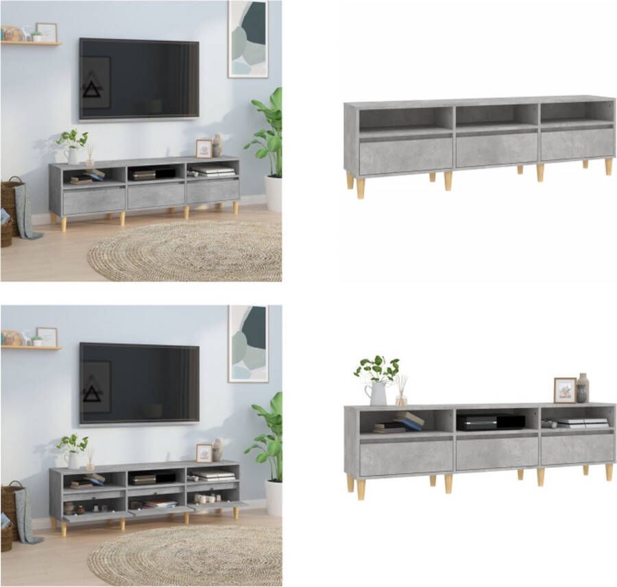 VidaXL Tv-meubel 150x30x44-5 cm bewerkt hout betongrijs Tv-meubel Tv-meubels Tv-standaard Televisiemeubel