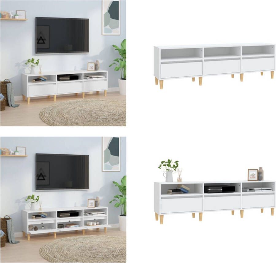 VidaXL Tv-meubel 150x30x44 5 cm bewerkt hout wit Tv-meubel Tv-meubels Tv-standaard Televisiemeubel