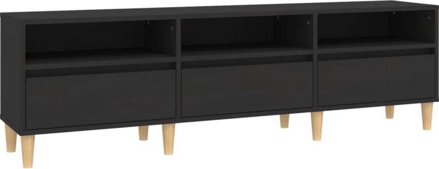 VidaXL -Tv-meubel-150x30x44 5-cm-bewerkt-hout-zwart - Foto 2