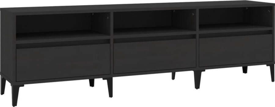 VidaXL -Tv-meubel-150x30x44 5-cm-bewerkt-hout-zwart - Foto 2