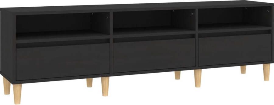 VidaXL -Tv-meubel-150x30x44 5-cm-bewerkt-hout-zwart - Foto 3