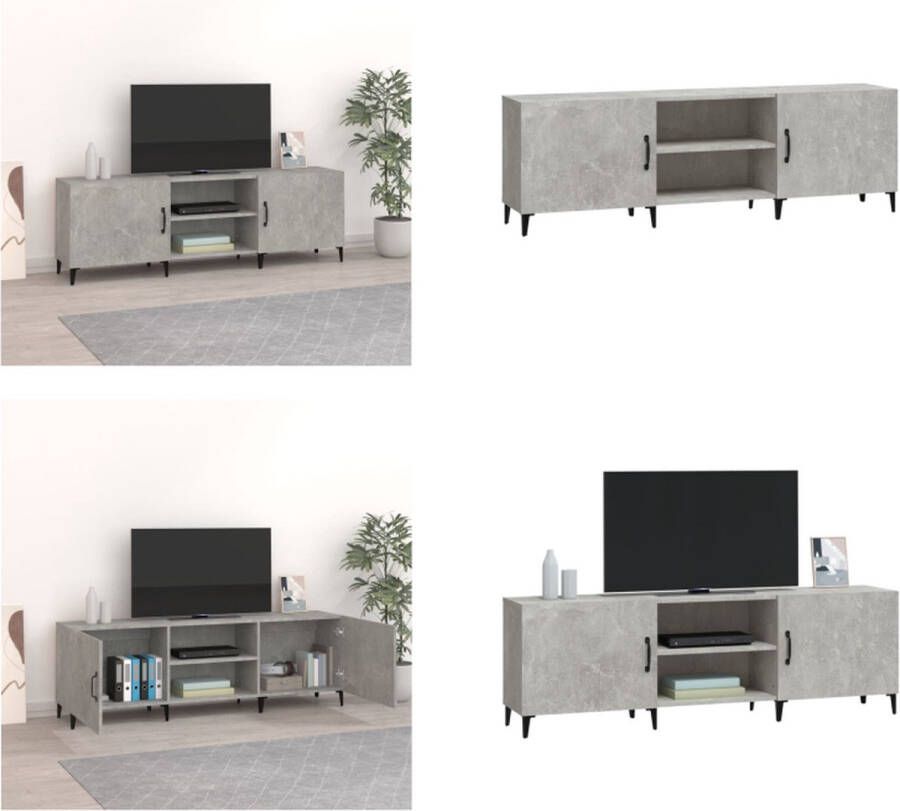 VidaXL Tv-meubel 150x30x50 cm bewerkt hout betongrijs Tv-kast Tv-kasten Tv-meubel Hifi-meubel