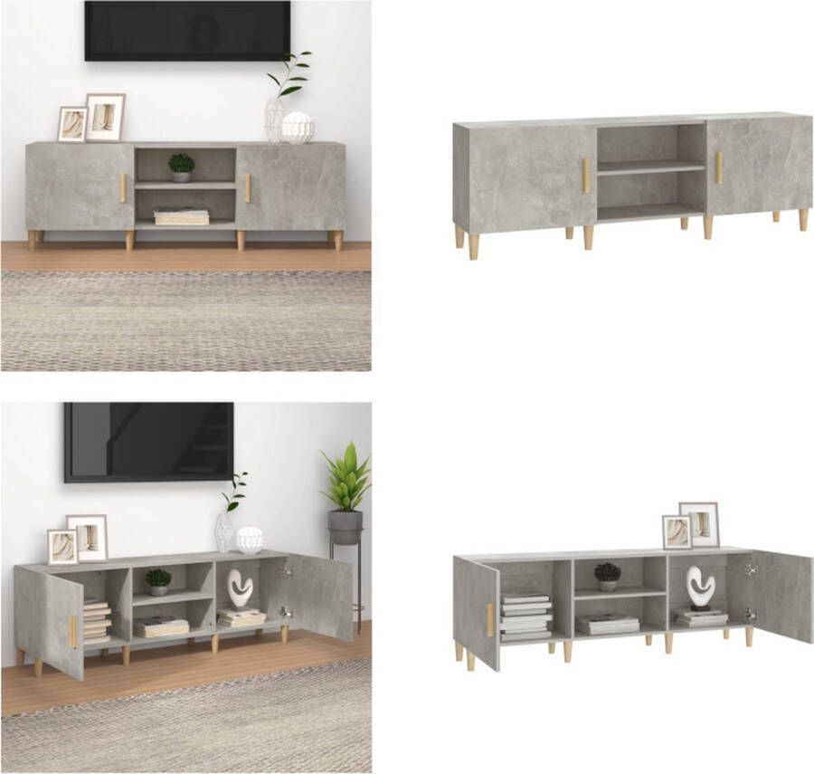 VidaXL Tv-meubel 150x30x50 cm bewerkt hout betongrijs Tv-kast Tv-kasten Tv-meubel Hifi-meubel