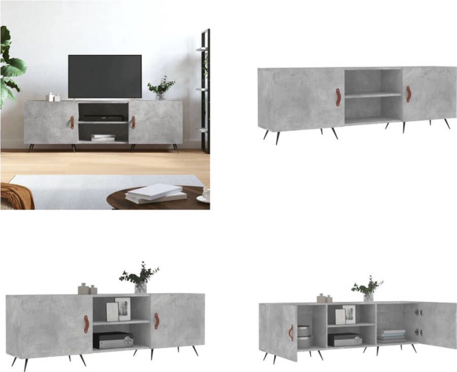 vidaXL Tv-meubel 150x30x50 cm bewerkt hout betongrijs Tv-meubel Tv-meubelen Tv Kast Opbergkast