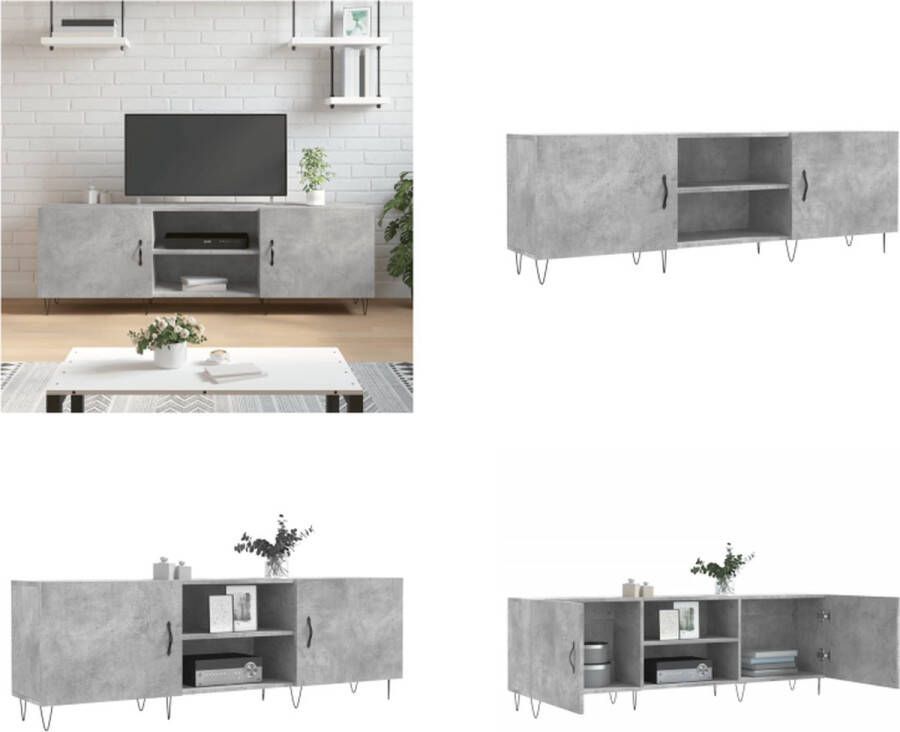 VidaXL Tv-meubel 150x30x50 cm bewerkt hout betongrijs Tv-meubel Tv-meubelen Tv Kast Opbergkast