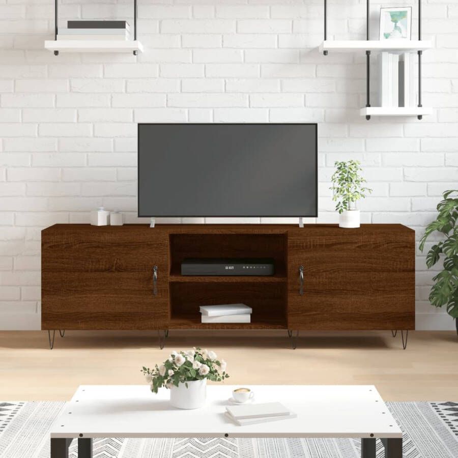 Prolenta Premium INFIORI Tv-meubel 150x30x50 cm bewerkt hout bruineikenkleurig - Foto 5