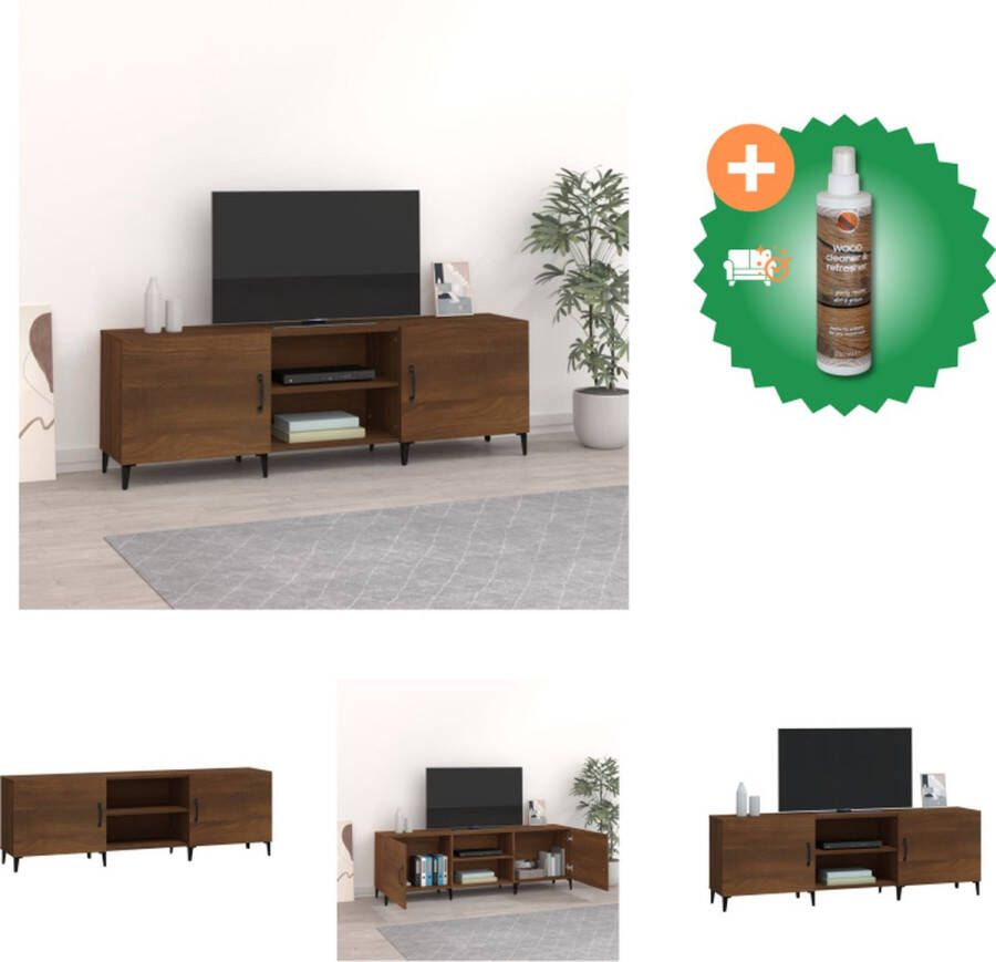 vidaXL Tv-meubel 150x30x50 cm bewerkt hout bruineikenkleurig Kast Inclusief Houtreiniger en verfrisser