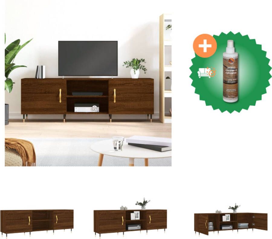 VidaXL Tv-meubel 150x30x50 cm bewerkt hout bruineikenkleurig Kast Inclusief Houtreiniger en verfrisser