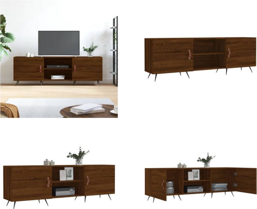 VidaXL Tv-meubel 150x30x50 cm bewerkt hout bruineikenkleurig Tv-meubel Tv-meubelen Tv Kast Opbergkast - Foto 1