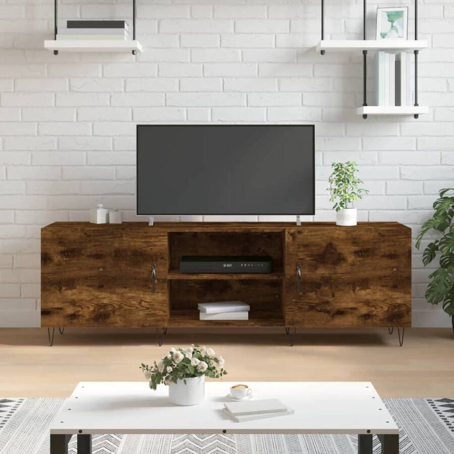 Prolenta Premium INFIORI Tv-meubel 150x30x50 cm bewerkt hout gerookt eikenkleurig - Foto 3