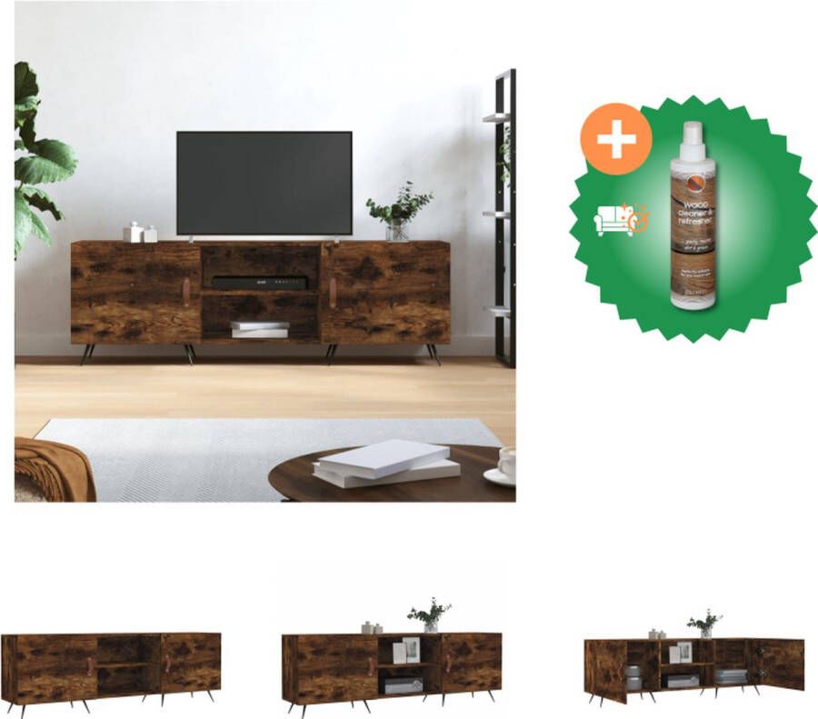 VidaXL Tv-meubel Gerookt Eiken 150 x 30 x 50 cm Voldoende opbergruimte Kast Inclusief Houtreiniger en verfrisser
