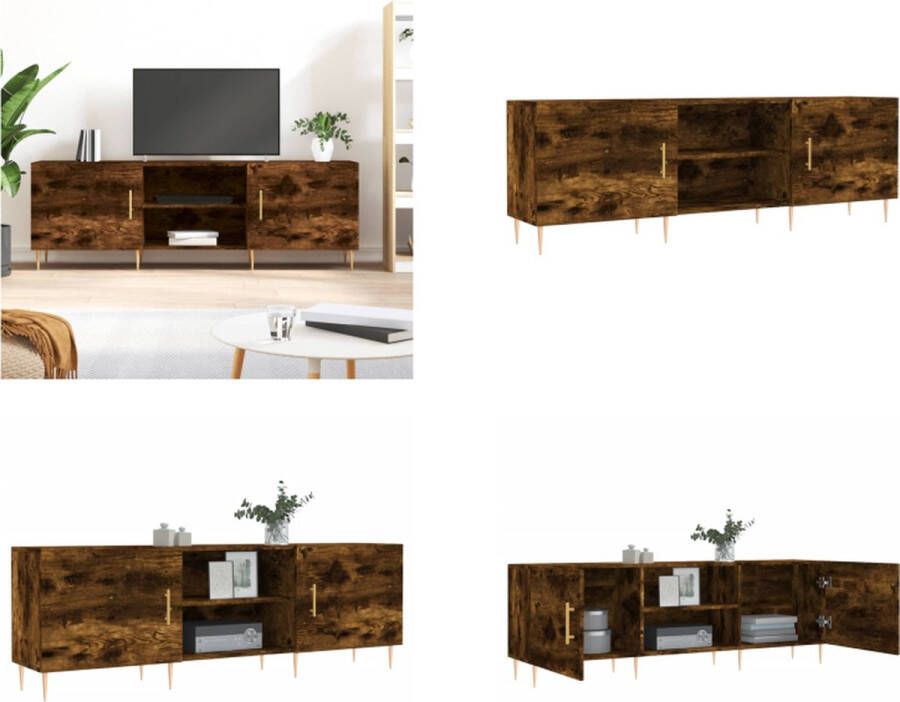 vidaXL Tv-meubel 150x30x50 cm bewerkt hout gerookt eikenkleurig Tv-meubel Tv-meubelen Tv Kast Opbergkast