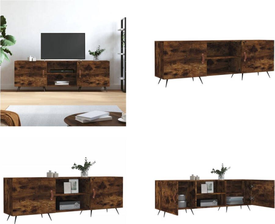 VidaXL Tv-meubel 150x30x50 cm bewerkt hout gerookt eikenkleurig Tv-meubel Tv-meubelen Tv Kast Opbergkast