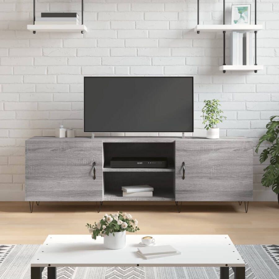 Prolenta Premium INFIORI Tv-meubel 150x30x50 cm bewerkt hout grijs sonoma eikenkleurig - Foto 2
