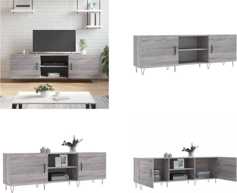 vidaXL Tv-meubel 150x30x50 cm bewerkt hout grijs sonoma eikenkleurig Tv-meubel Tv-meubelen Tv Kast Opbergkast