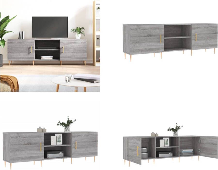 VidaXL Tv-meubel 150x30x50 cm bewerkt hout grijs sonoma eikenkleurig Tv-meubel Tv-meubelen Tv Kast Opbergkast
