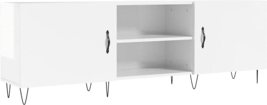 VidaXL -Tv-meubel-150x30x50-cm-bewerkt-hout-hoogglans-wit - Foto 2