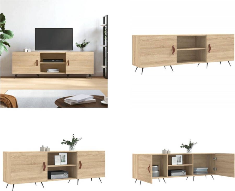 vidaXL Tv-meubel 150x30x50 cm bewerkt hout sonoma eikenkleurig Tv-meubel Tv-meubelen Tv Kast Opbergkast