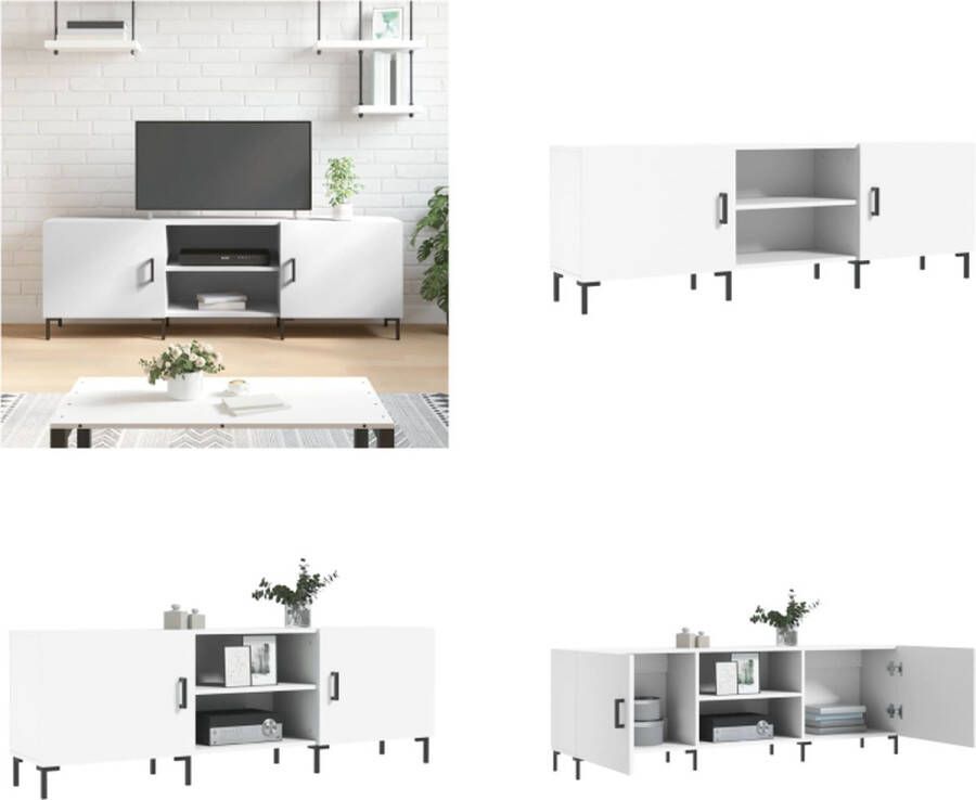 vidaXL Tv-meubel 150x30x50 cm bewerkt hout wit Tv-meubel Tv-meubelen Tv Kast Opbergkast